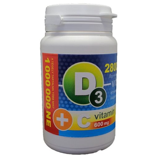 D3-vitamin 28 000 NE + C-vitamin 600 mg kapszula (36db)