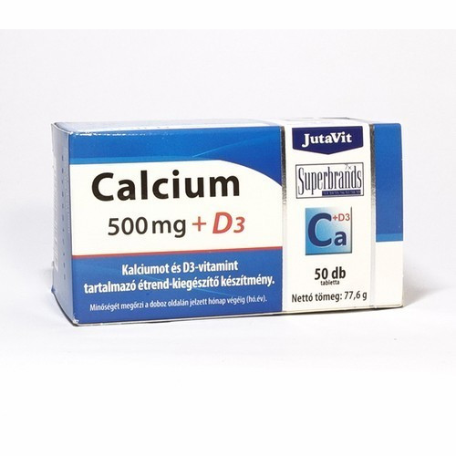 JutaVit Calcium 500mg+D3 tabletta 50x