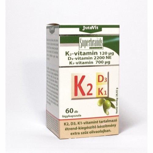 JutaVit K2 120 µg+D3 2200 NE+ K1 700 µg vitamin 60x
