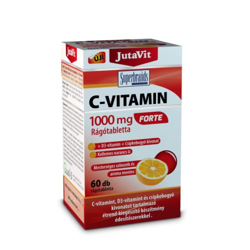 JutaVit C-vitamin 1000mg Forte rágótabletta+D3+csipkeb.kivonat 60x (narancs)