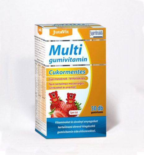 JutaVit Multivitamin Gumi Cukormentes eper ízu 50x 